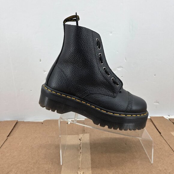 Dr. Martens Sinclair Max Platform Boots Black Pisa Leather Women's Size  10 - Picture 1 of 16